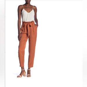Cognac brown paper bag pants size XS